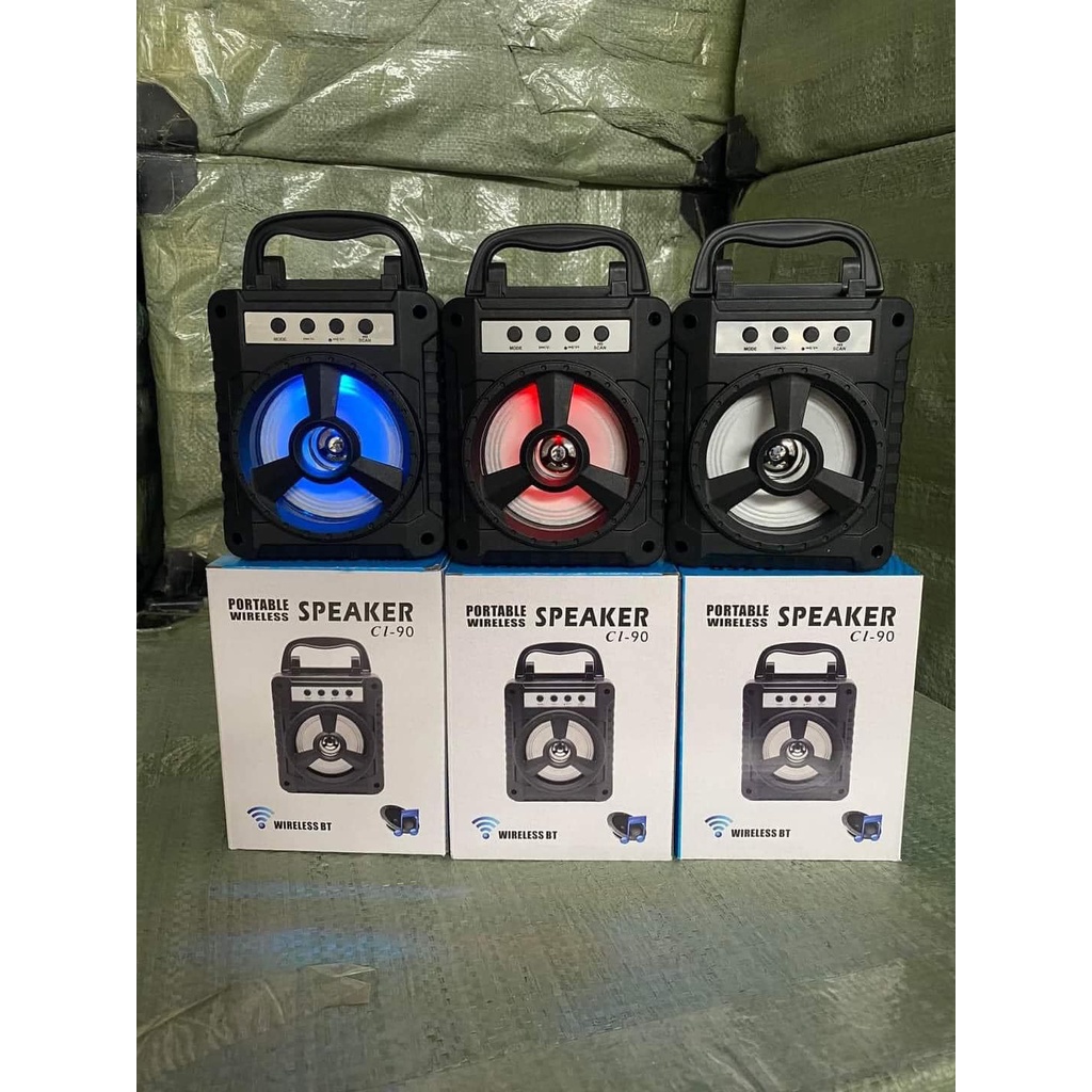 Loa Bluetooth mini xách tay CL-90 nhỏ gọn âm thanh siêu hay đèn led nhấp nháy Hỗ trợ cắm thẻ nhớ, USB