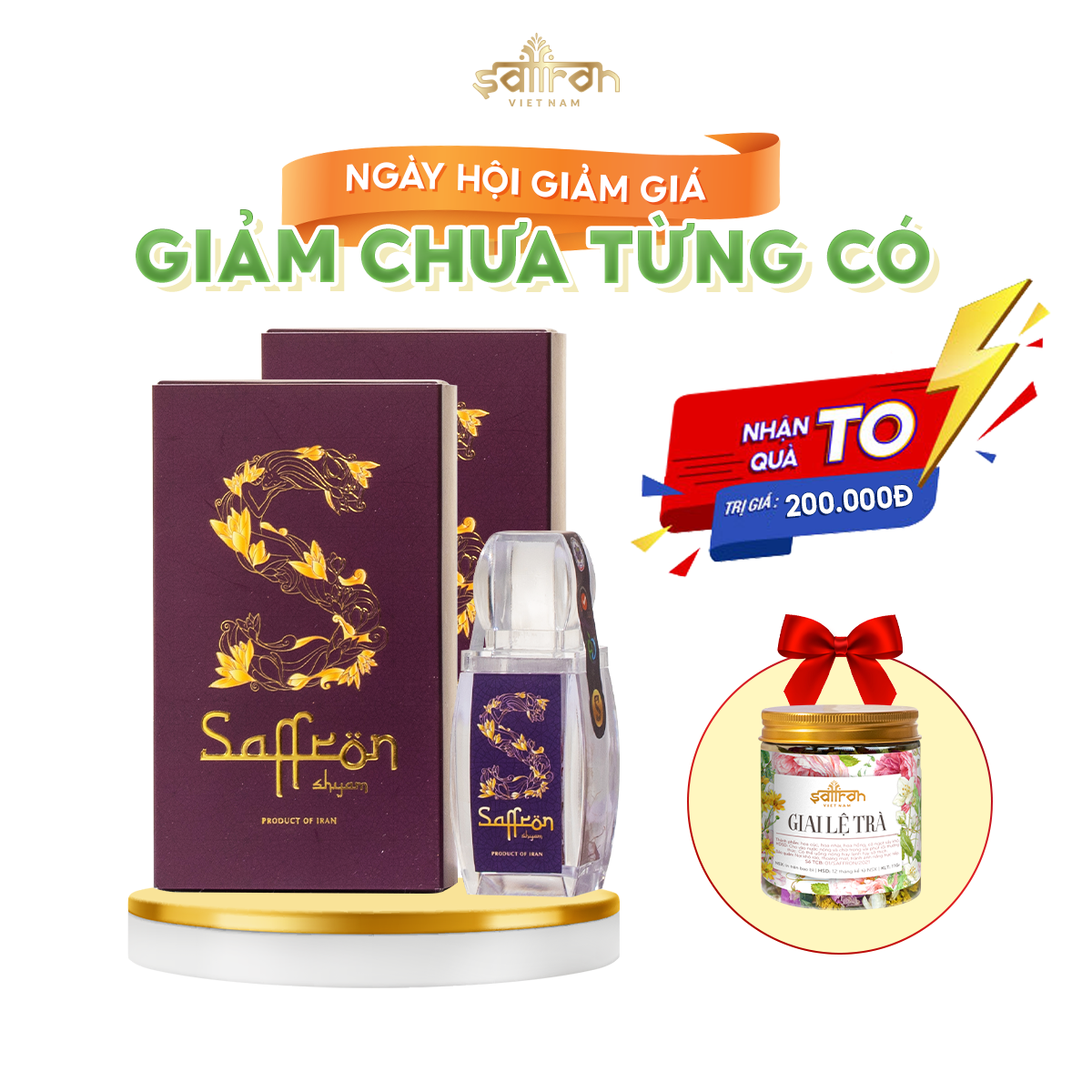 Nhụy hoa nghệ tây saffron shyam 2 hộp 1gram/hộp