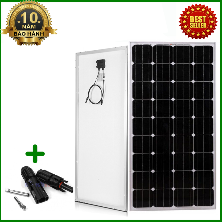 Tấm Pin năng lượng mặt trời đơn tinh thể Mono 170W tặng kèm jack MC4