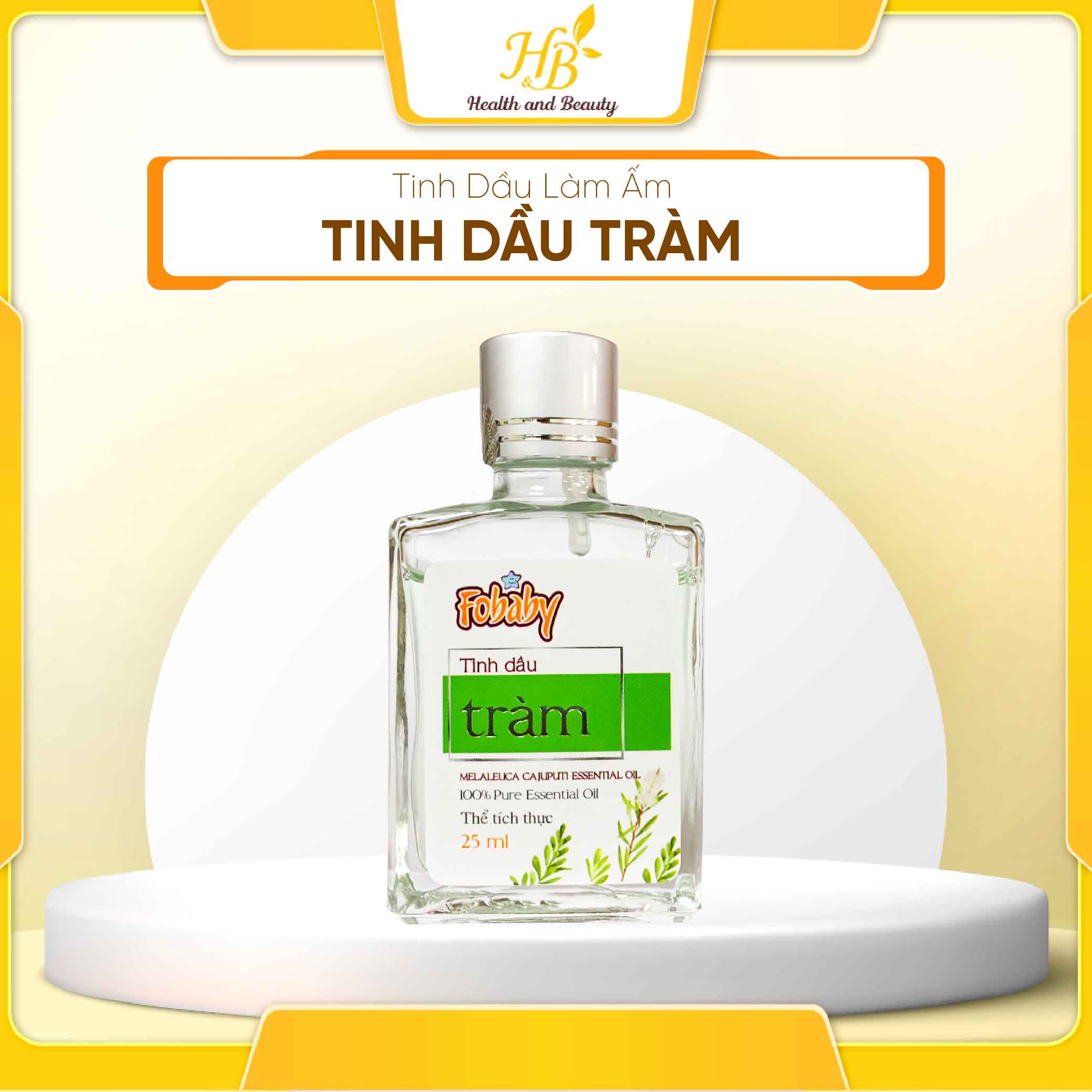 Tinh Dầu Tràm Nguyên Chất Giúp Làm Ấm Da, An Toàn Cho Trẻ FOBELI - Chai 3ml/ 25ml