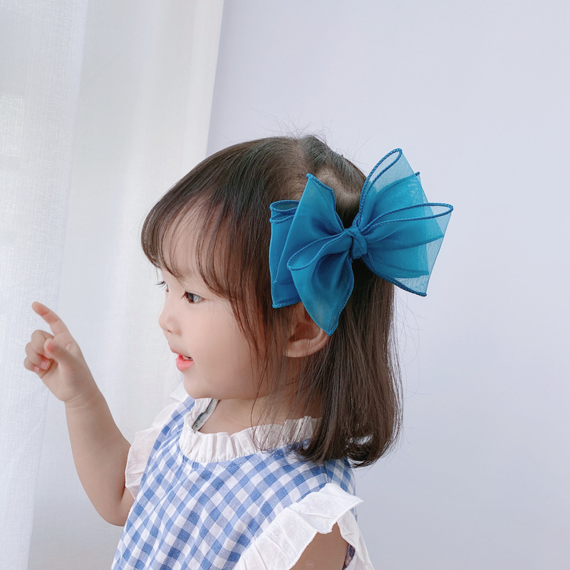 B346 - kẹp tóc nơ voan xinh xắn cho bé