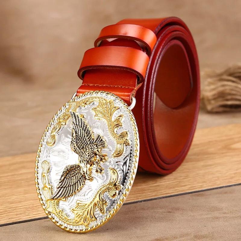 Dây nịt thắt lưng đầu đại bàng dập vân cao cấp