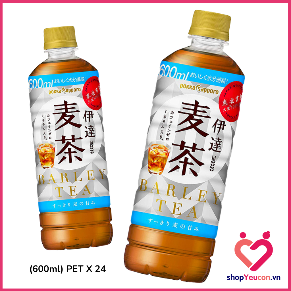 Nước trà lúa mạch thượng hạng Pokka Barley chai 600ml nhật bản T7/2024