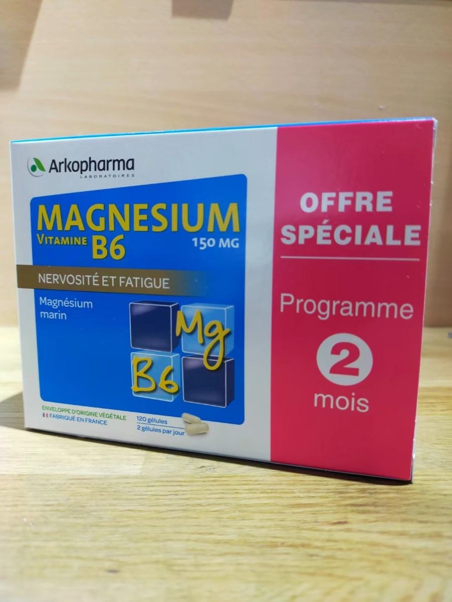 French Arkopharma arkovital fatigue magnesium B6 vitamin 120 capsules June 24