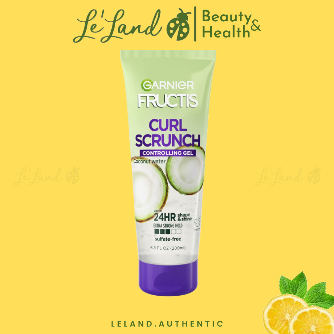 Gel giữ nếp tóc xoăn Garnier Fructis Curl Scrunch Controlling Gel 200ml của Mỹ - Leland
