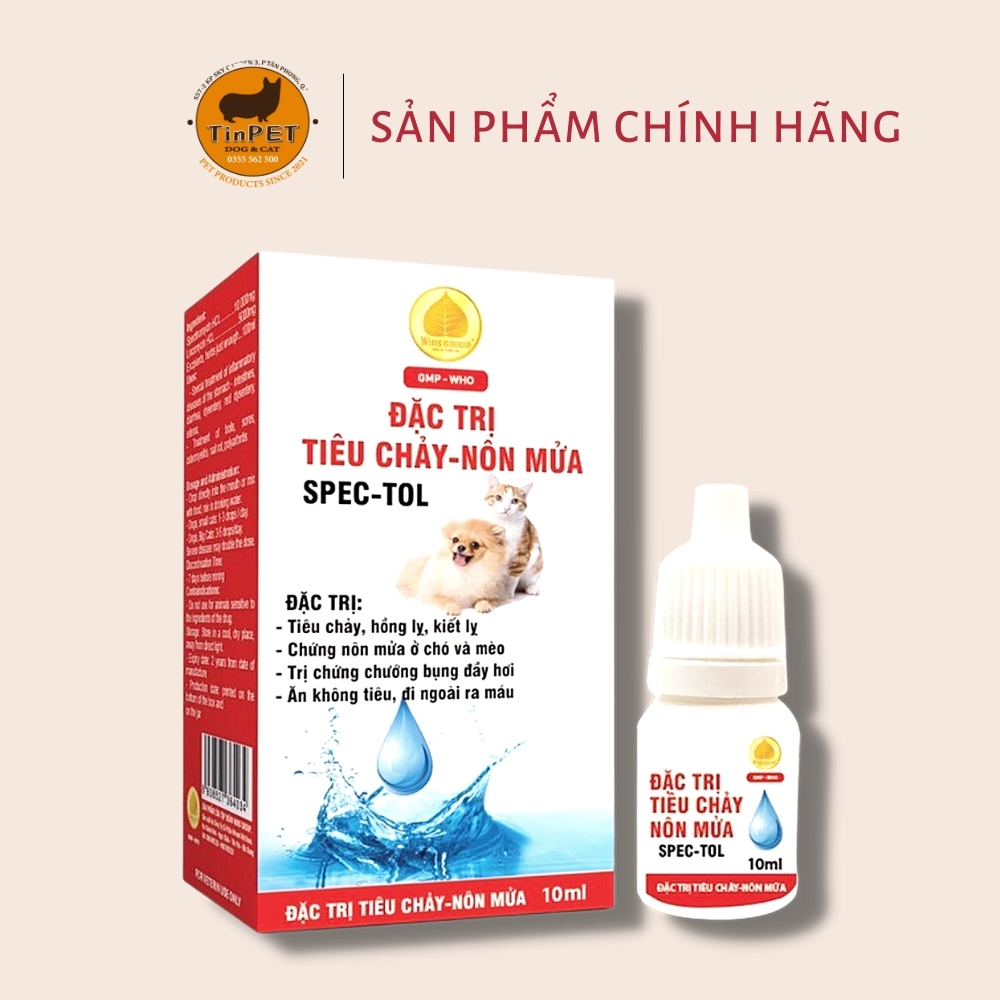 Dung Dịch Hỗ Trợ Tiêu Chảy Nôn Mửa Cho Chó Mèo Spec-Tol 10ml