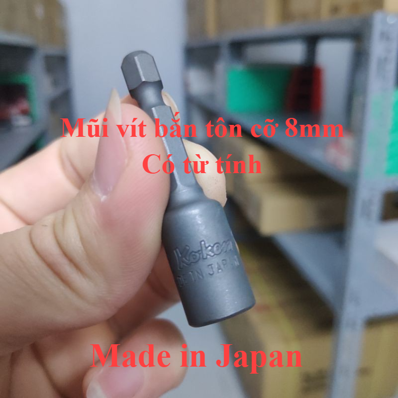[Made in Japan] Mũi vít bắn tôn Koken Nhật 8mm có từ tính Model 115.50-8