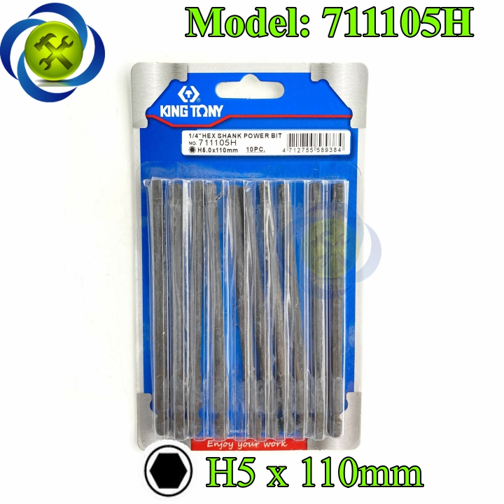 Mũi lục giác 5mm dài 110mm kingtony 711105h