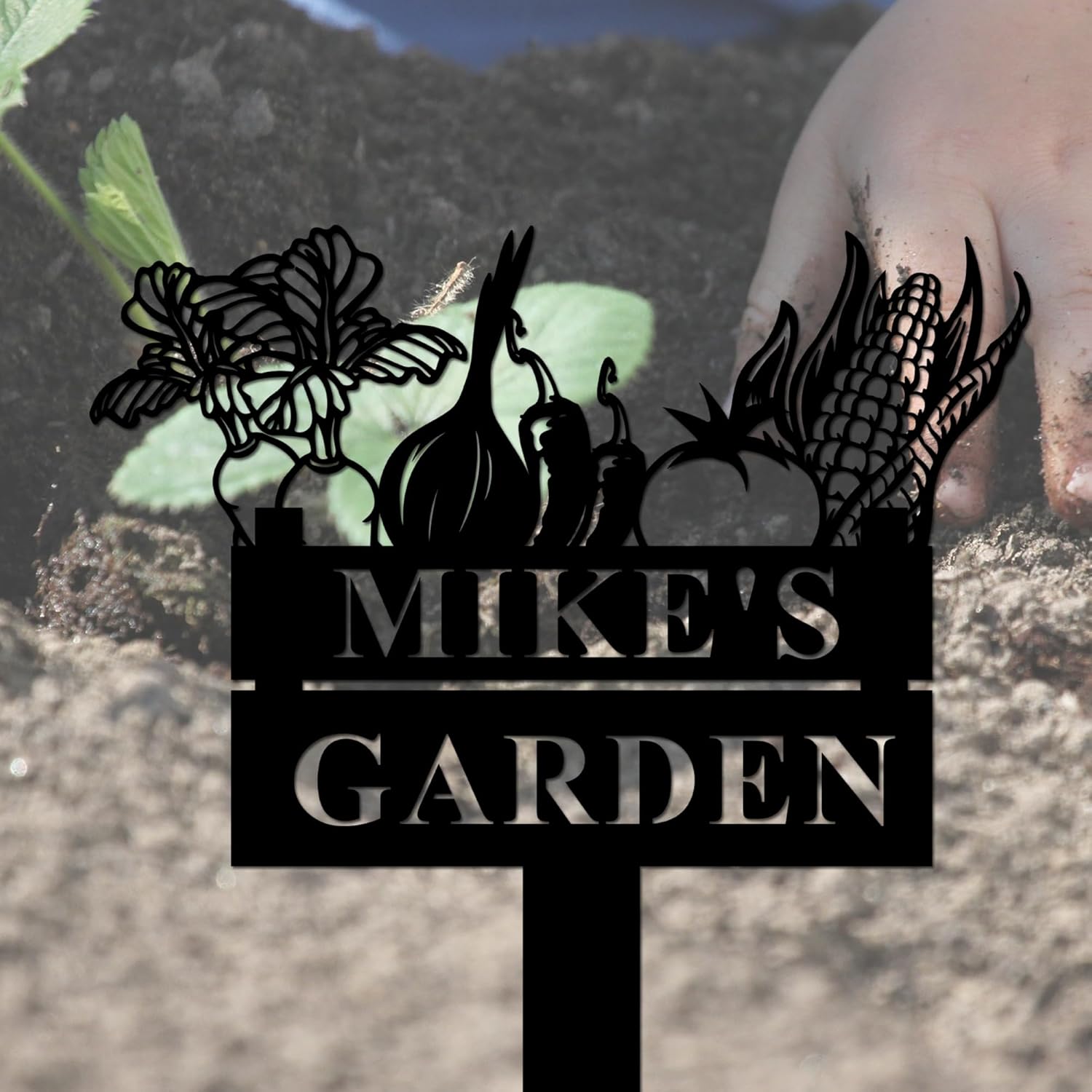 Custom Garden Sign, Personalized Vegetable Garden Sign, Custom Garden Stake Metal Sign, Custom Garden Gift