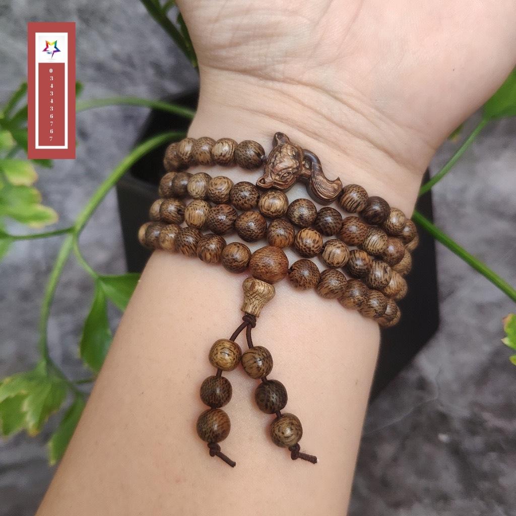 Vòng tay trầm hương tự nhiên mix hồ ly  phong thủy, vòng đeo nữ tính, cỡ 6/7/8mm, mang bị bình an, may mắn, tài lộc, gieo duyên cho người đeo 4