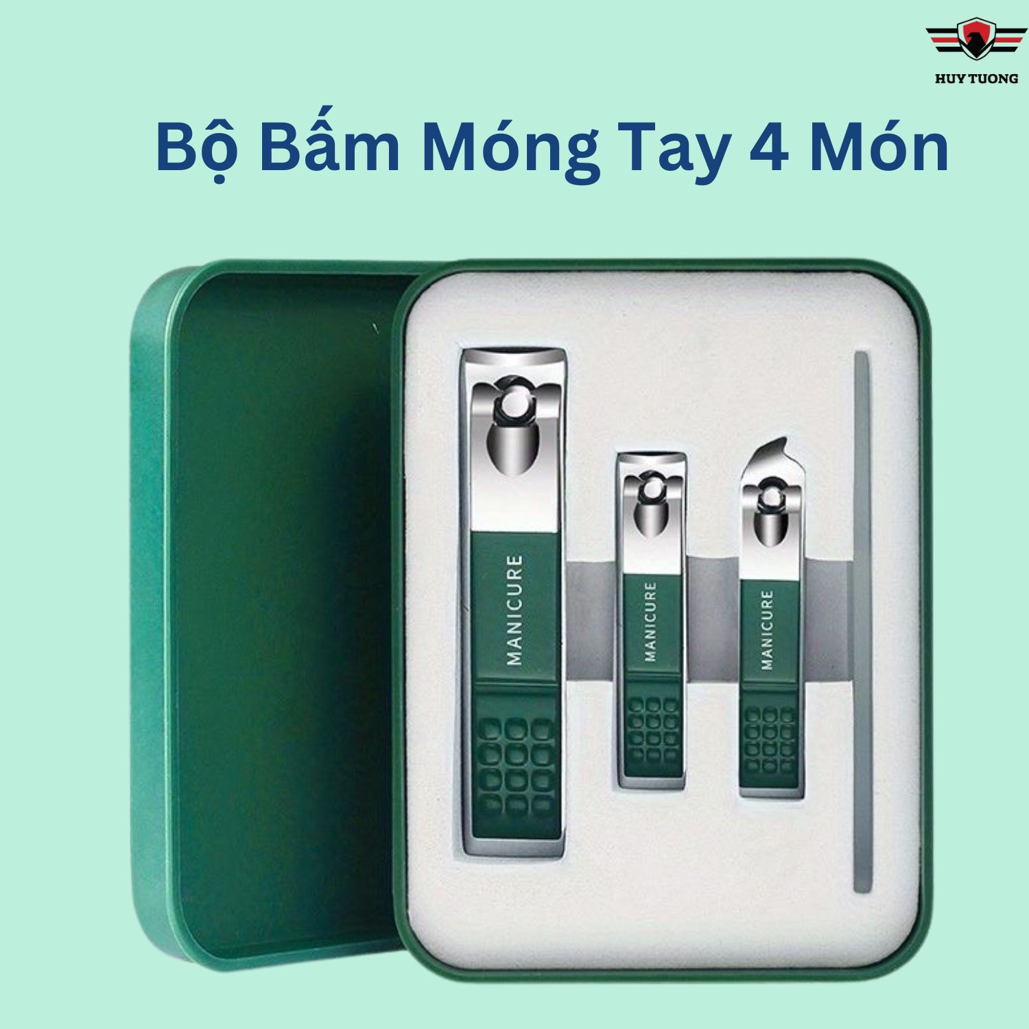Bộ bấm móng tay , dụng cụ bấm móng tay, bấm móng chân 4 món nhỏ gọn tiện dụng, sang trọng - huy tưởng