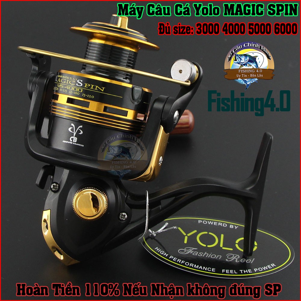 Máy câu cá yolo magic spin - yolo ms3000 4000 5000 6000 kích thước chính xác của sản phẩm là: máy ms 3000 cam kết bảo hành đổi trả trong 2 tuần đầu