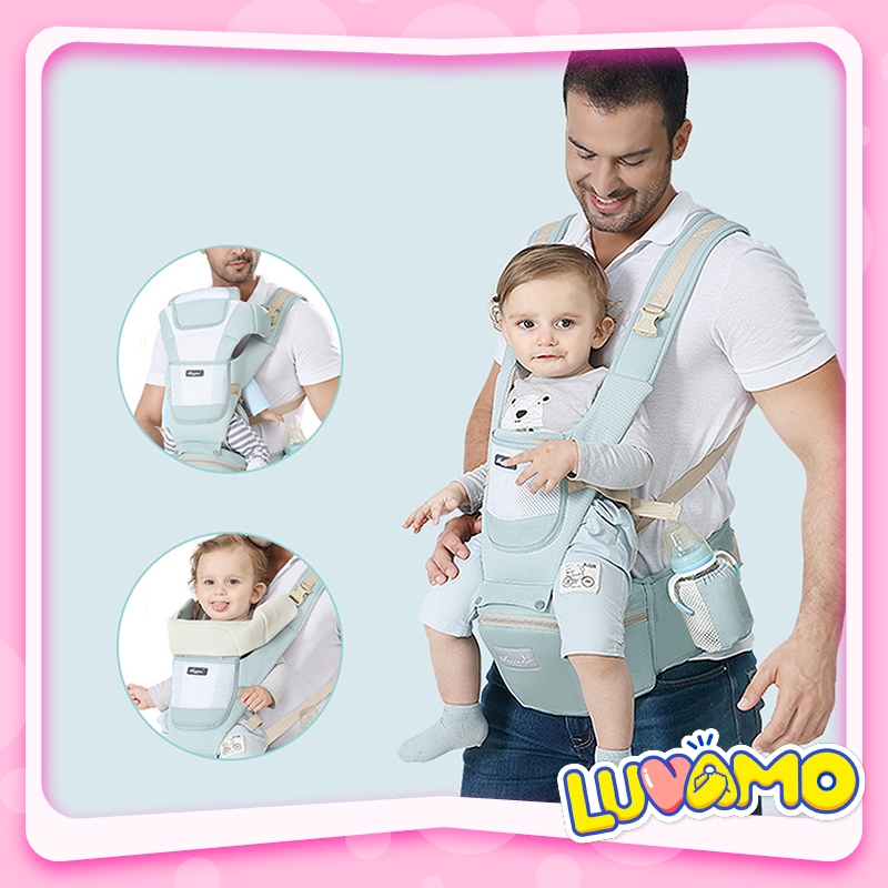 Địu Em Bé 6 Tư Thế Mềm Mại Thoáng Khí Chống Gù Lưng Gd01