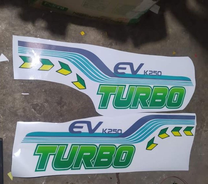 Tem xe tải, tem dán trang trí cánh cửa xe tải KIA 250