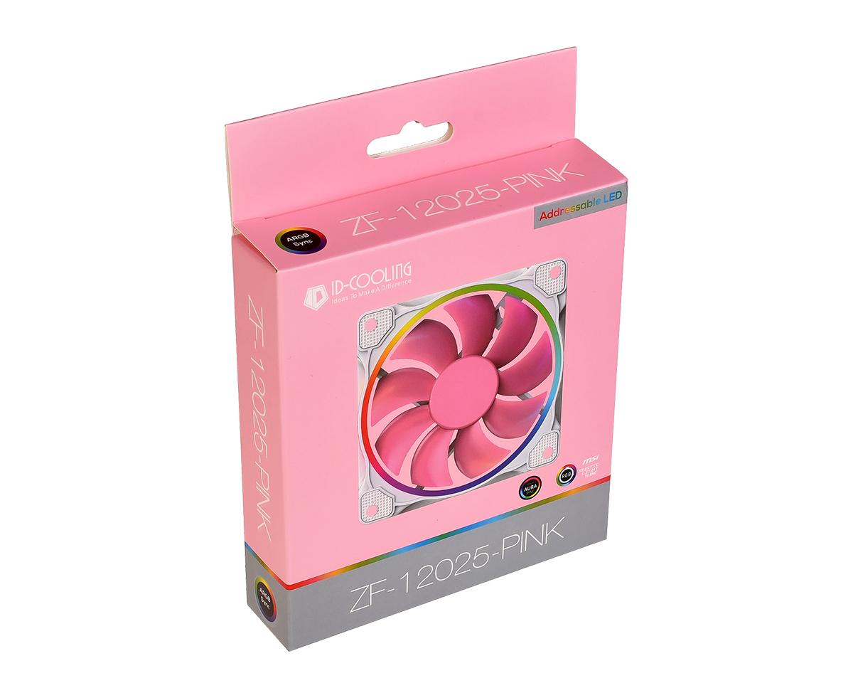 Fan case id-cooling 5v 120mm pwm đồng bộ led rgb zf-12025-pink
