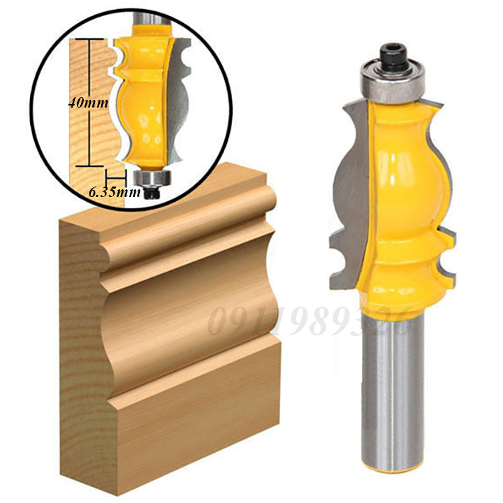 Mũi phay gỗ phào chỉ nổi - Mũi soi chỉ nổi 4 phân cốt 12.7mm