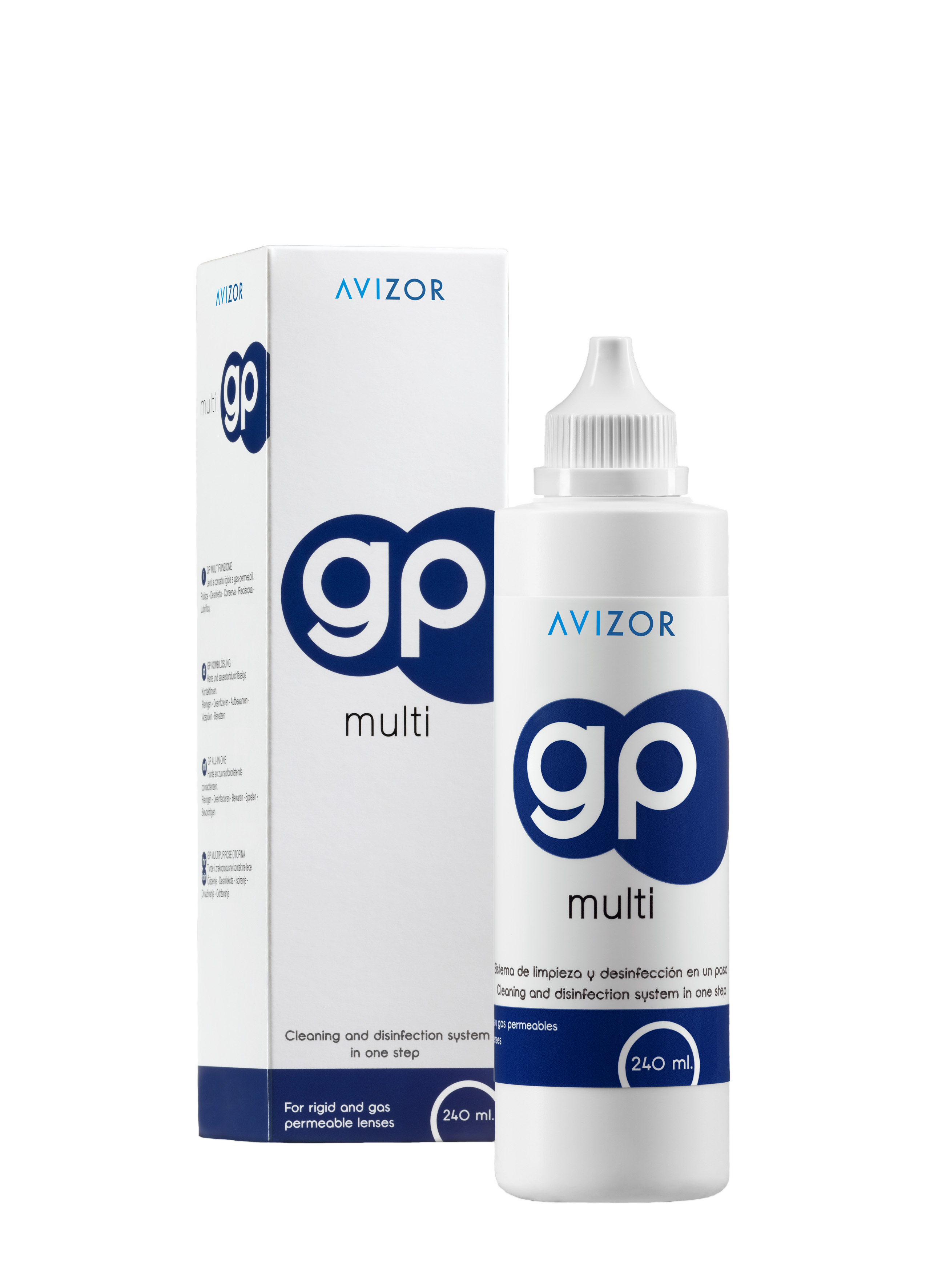 Dung dịch ngâm rửa kính áp tròng, nước ngâm lens Avizor GP Multi 240ml - Buddy Central