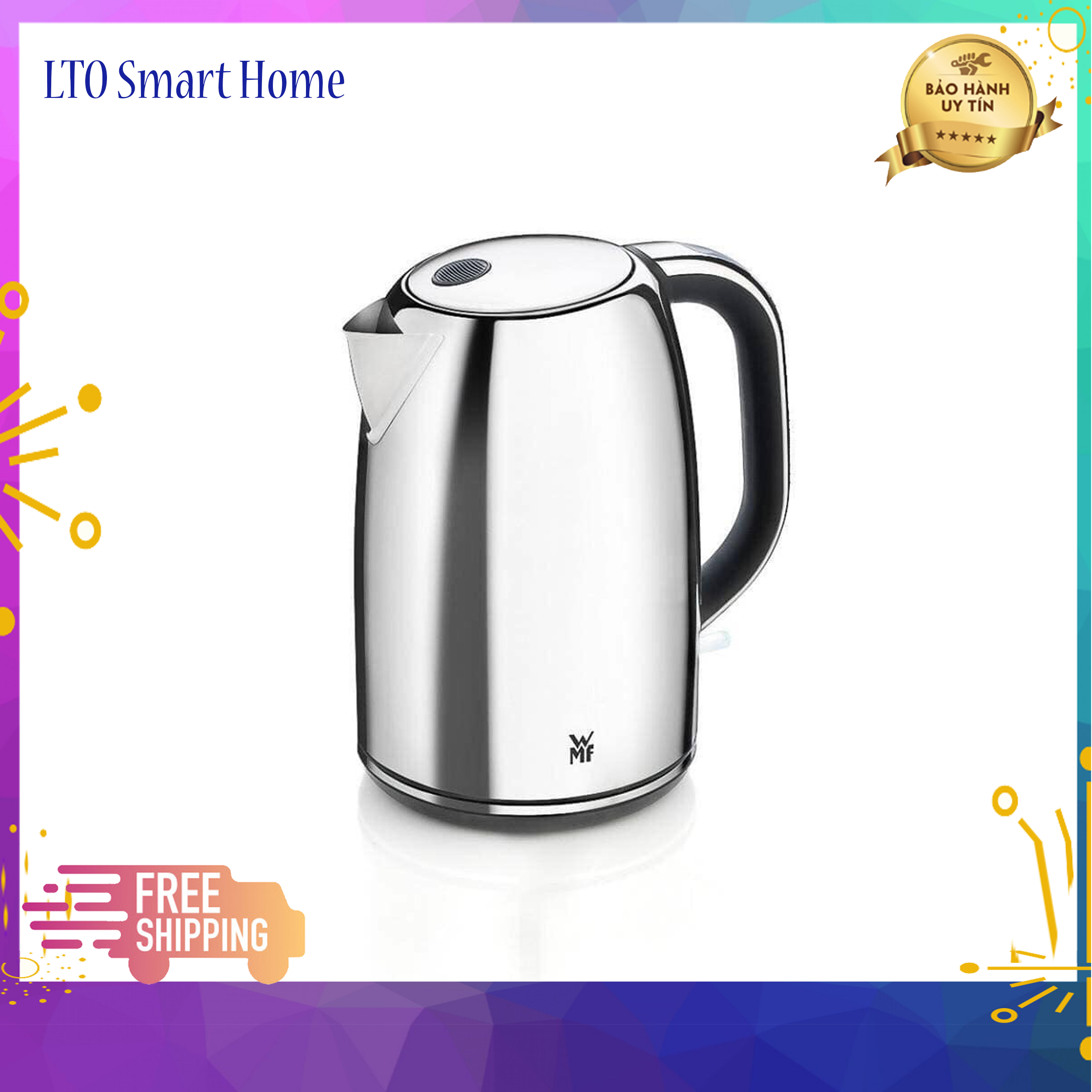 Ấm bình siêu tốc wmf skyline, lto smart home sky dung tích 1,6l đun 2,2 phút 1l nước sôi, công suất 3000w, vạch đo dung tích