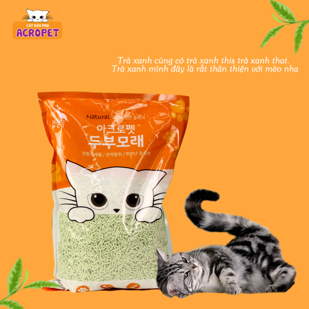Olong Studio - Cát vệ sinh đậu nành Acropet hương trà xanh & oải hương (100% đậu nành tự nhiên)