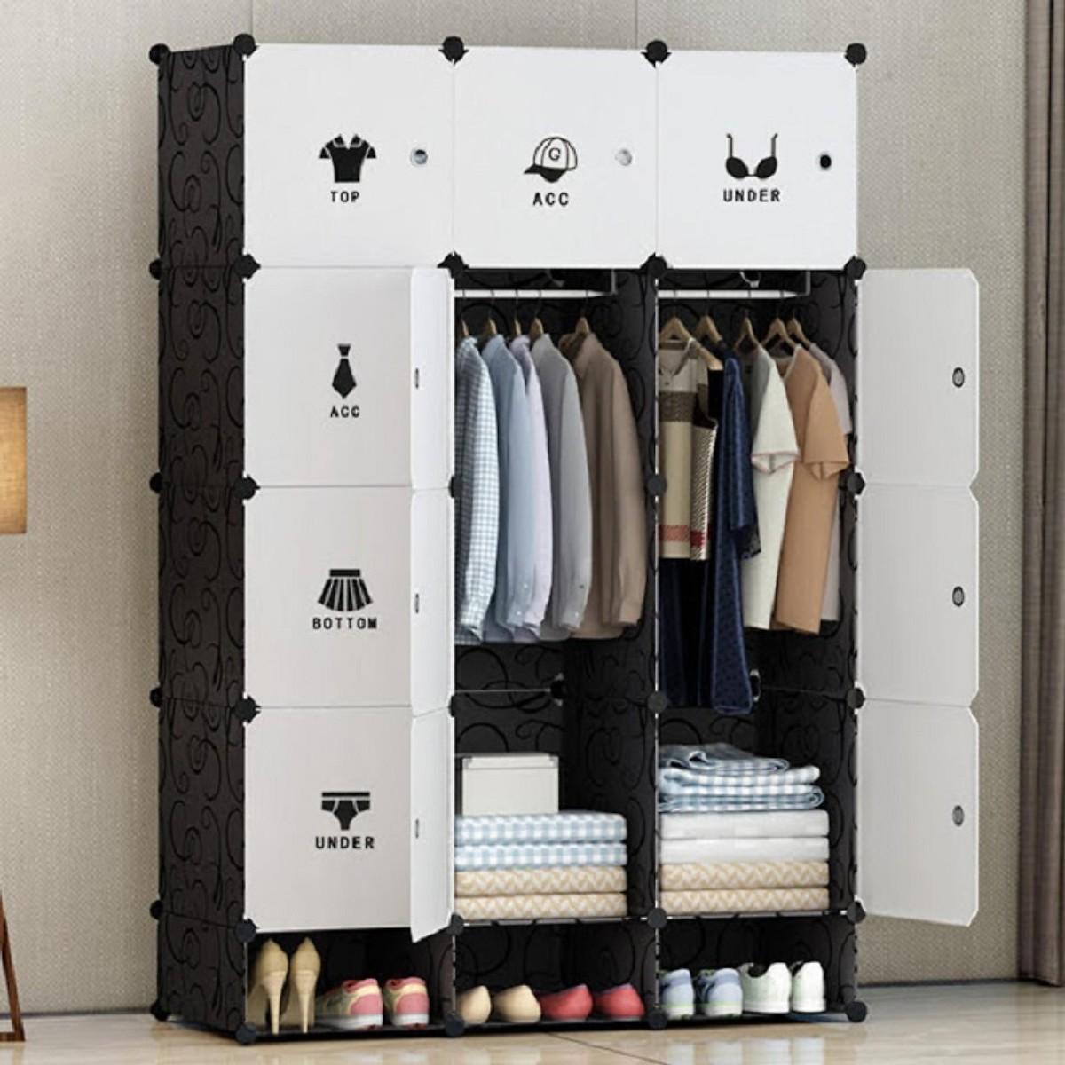 Tủ nhựa ghép đa năng 12 ngăn và 3 ngăn giày