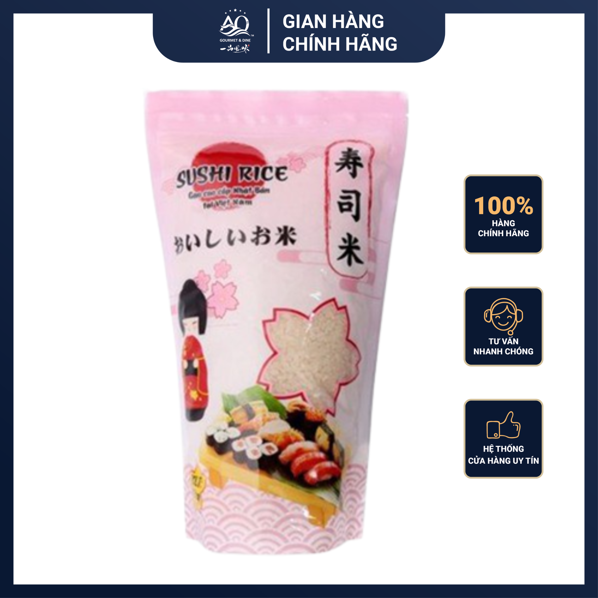 Gạo Nhật Sushi Rice 1kg, Gạo Làm Sushi Nhật, Cơm Nắm- Sushi Rice Japanese