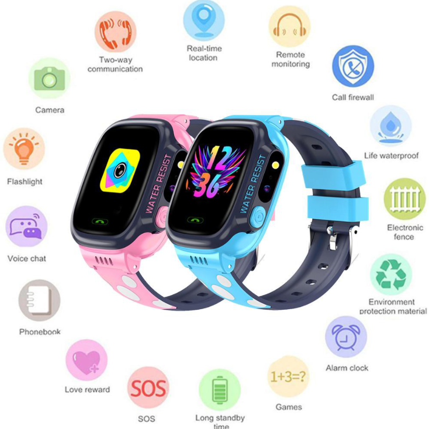 Đồng hồ định vị thông minh trẻ em jvj y92 lắp sim nghe gọi 2 chiều, wifi định vị lbs chống mất | đồng hồ định vị lbs chính xác - có camera - chống nước ip67 bảo vệ trẻ