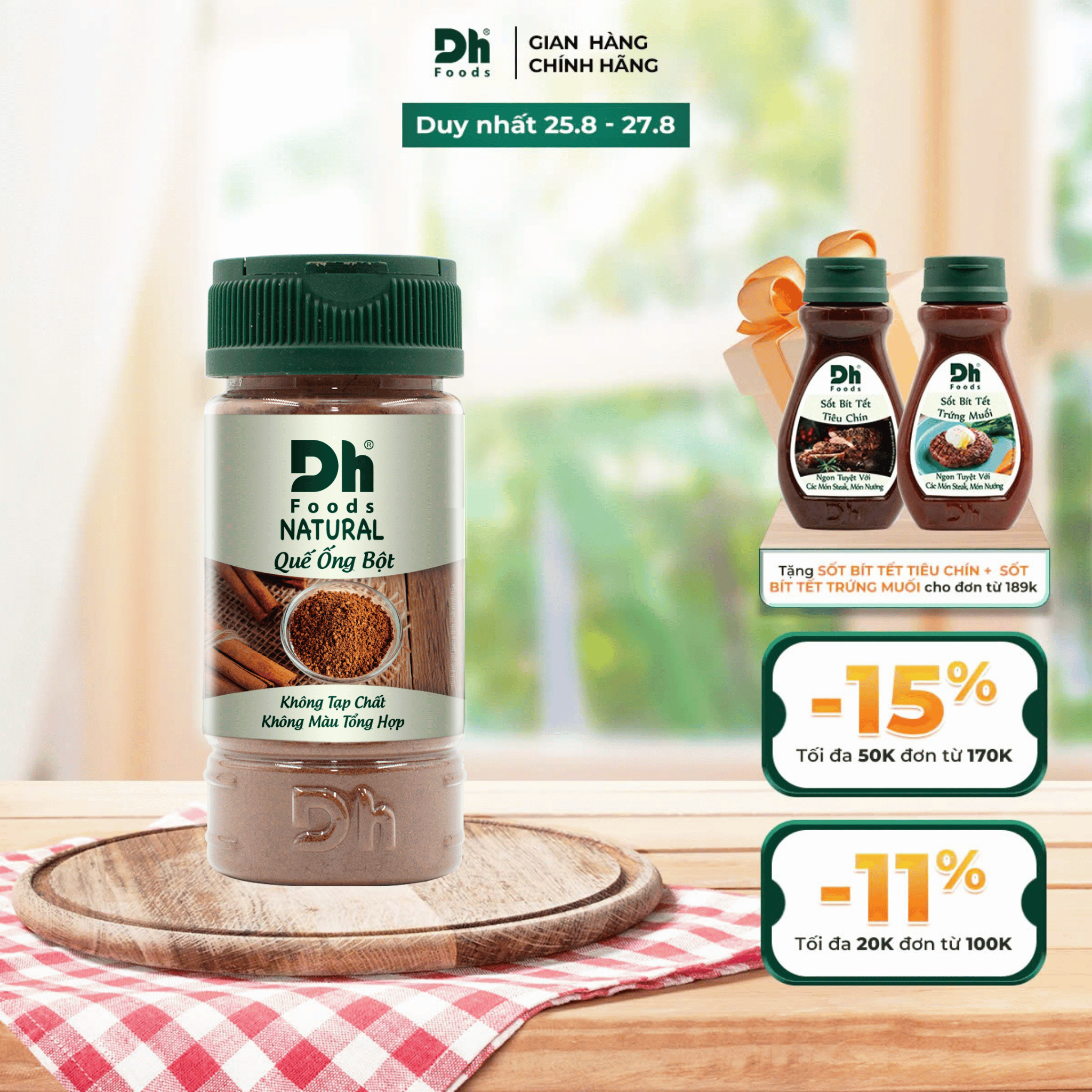 Natural quế ống bột 40gr - bột quế nguyên chất 100%