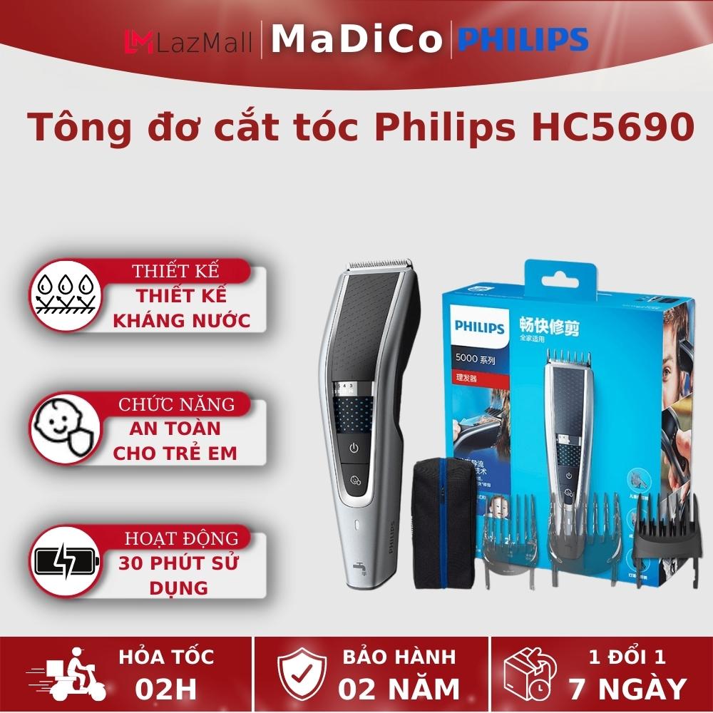 Tông đơ cắt tóc philips hc5690/15 tích hợp 2 lưỡi cắt - bh 24 tháng - madico