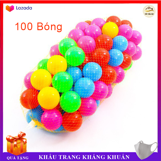 Bóng Lều,đ Túi 100 bóng nhựa loại Tốt, Bóng đa sắc cho bể bơi, nhà bóng, lều bóng