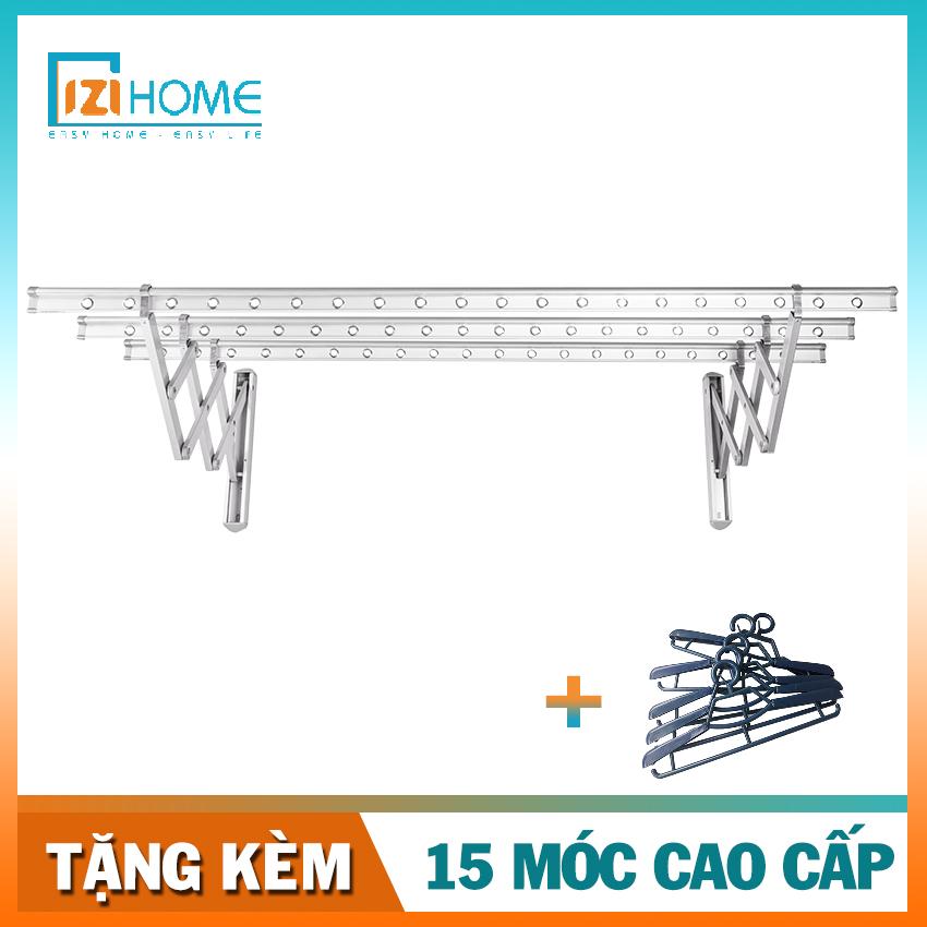 Giàn Phơi Gắn Tường Nhập Khẩu Siêu Bền GZ38 - Tặng Kèm 15 Móc Cao Cấp (Giàn phơi thông minh, Giàn phơi xếp tường, Giàn phơi xếp gọn, Giá treo quần áo, Giàn phơi đồ) IZI HOME VIỆT NAM