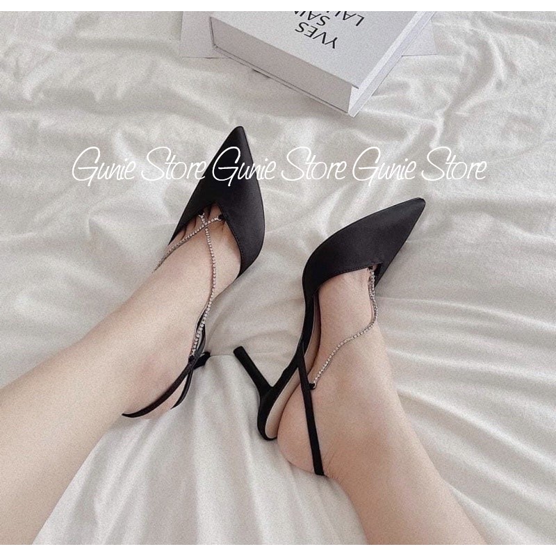 Giày cao gót, guốc c.k quai đá đan chéo gót 3p-7p gunie store