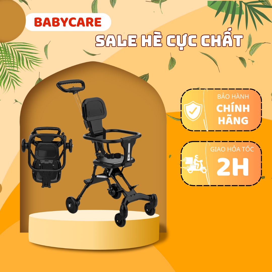 Xe đẩy du lịch cho bé, gấp gọn, tiết kiệm diện tích, xoay 2 chiều đa năng
