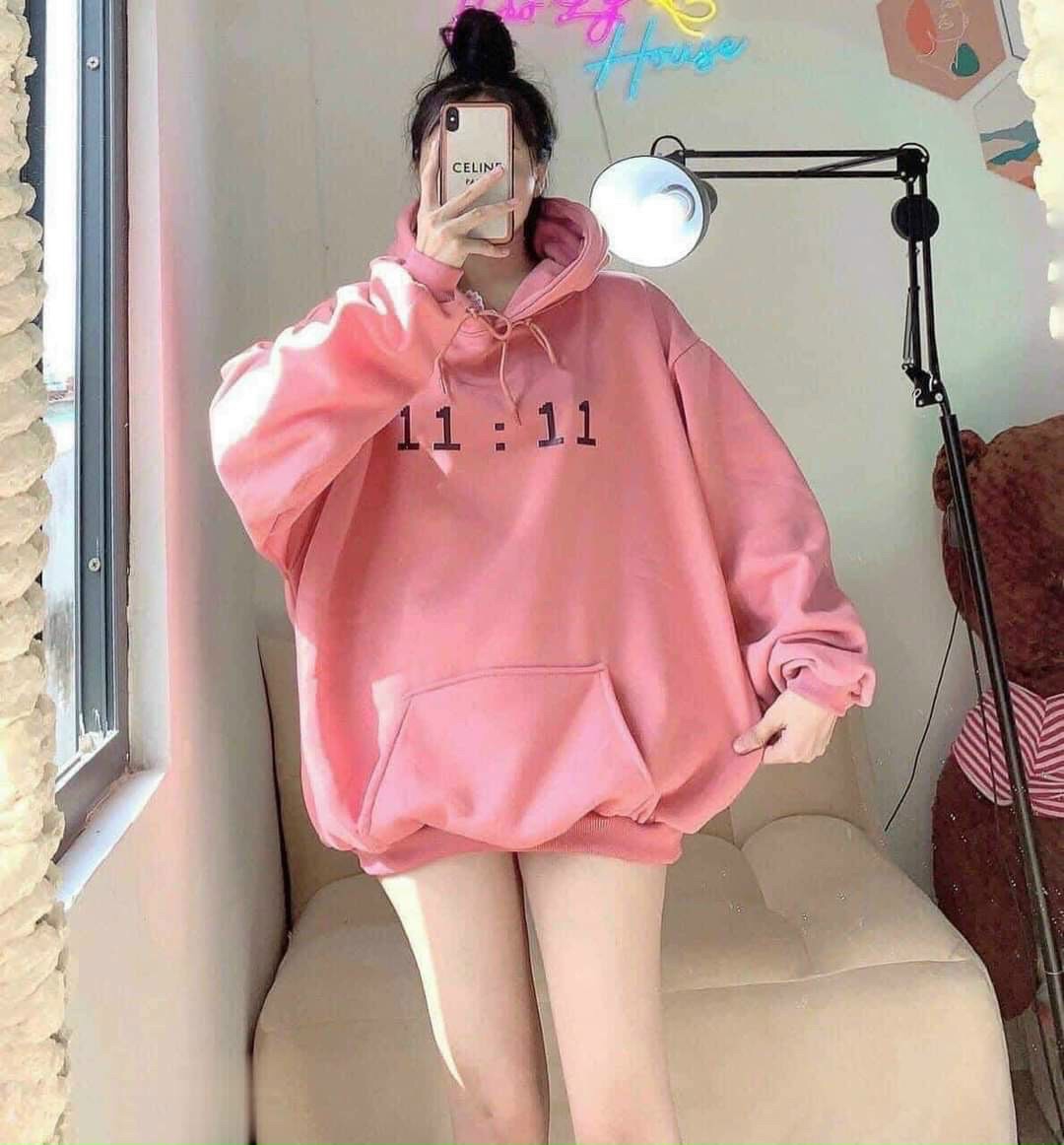 Áo khoác hoodie chất nỉ tay phồng 1:1 mẫu mới hót trend 2022