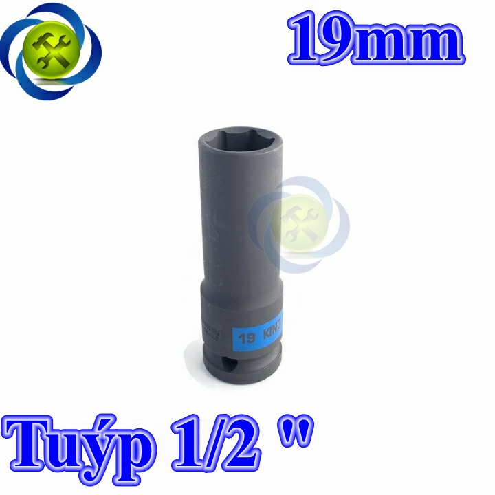 Tuýp 19mm 1/2 kingtony 493519m loại dài 6 cạnh màu đen