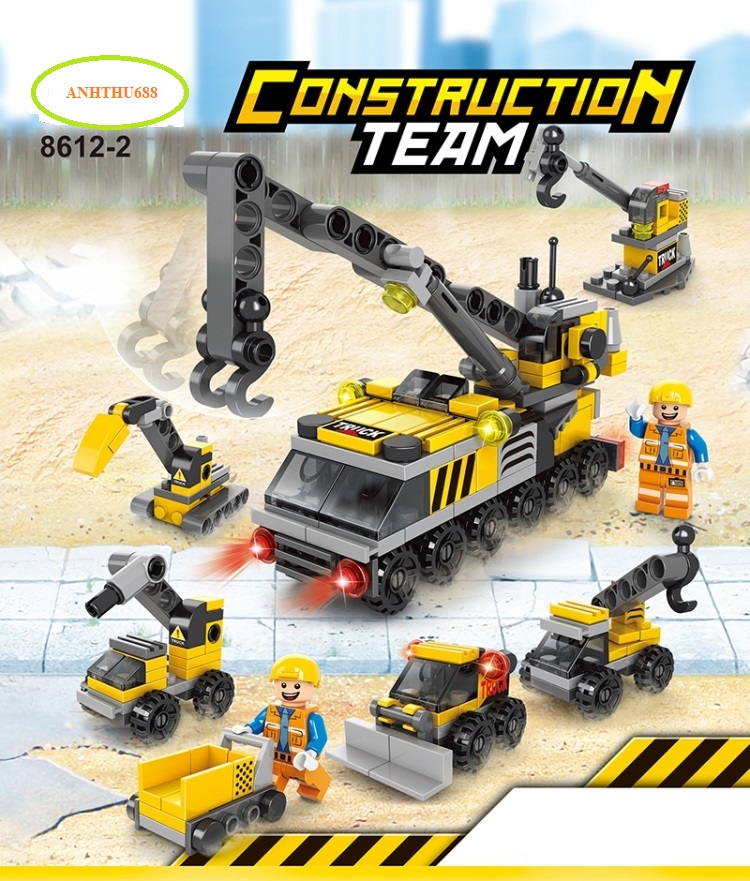 Đồ chơi lắp ráp Đội xe xây dựng thành phố 6 in1 ANHTHU688