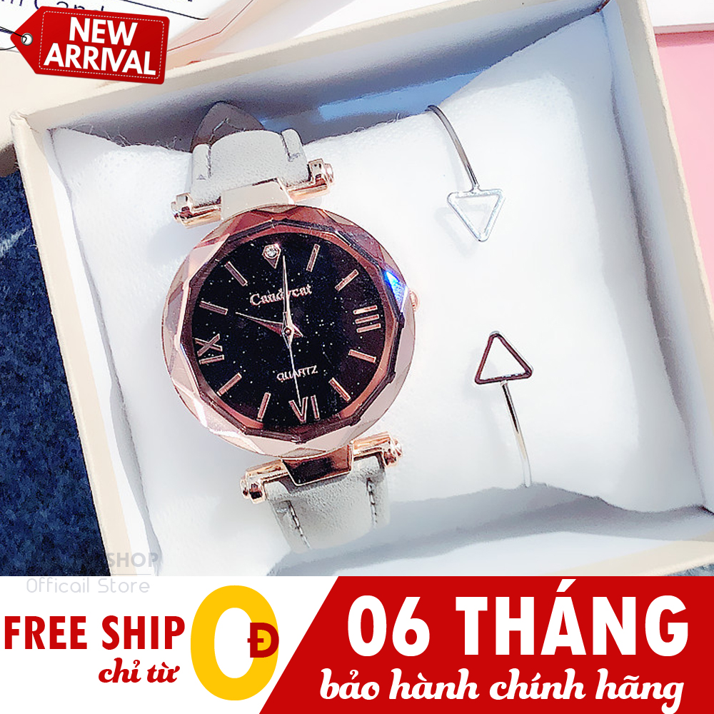 Đồng hồ nữ thời trang Candycat C104 dây da cao cấp mặt kim tuyến sang trọng kháng nước sinh hoạt nhẹ bảo hành 6 tháng