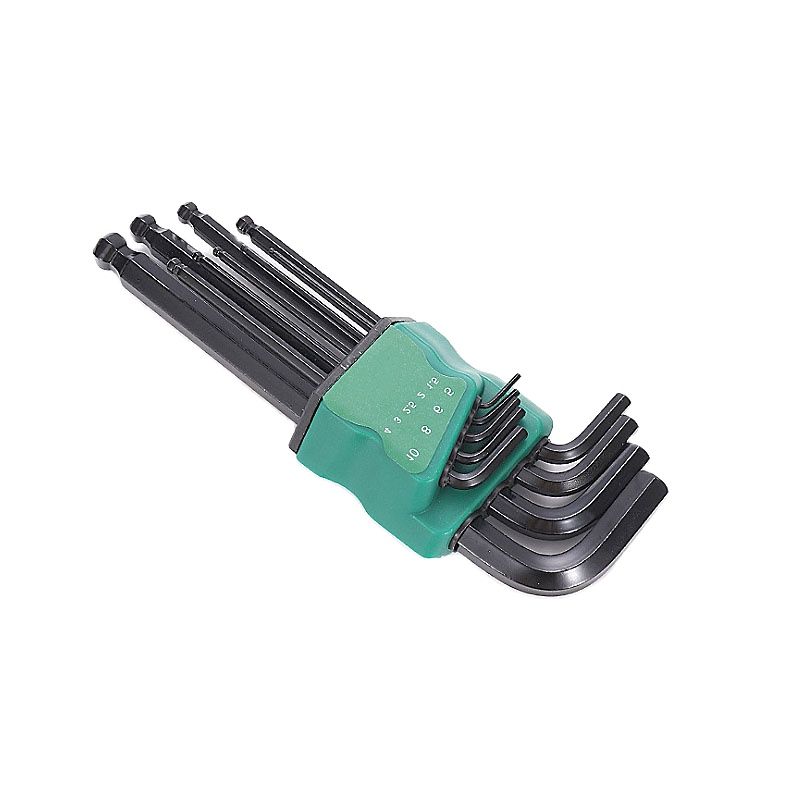 BỘ LỤC GIÁC 9 CÂY 1 ĐẦU LỤC GIÁC  1 ĐẦU BI ĐEN CÓ 2 SIZE dài 22cm và 17 cm bền rẻ đẹp.