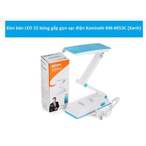 Đèn bàn led 32 bóng gấp gọn sạc điện kamisafe km-6653c