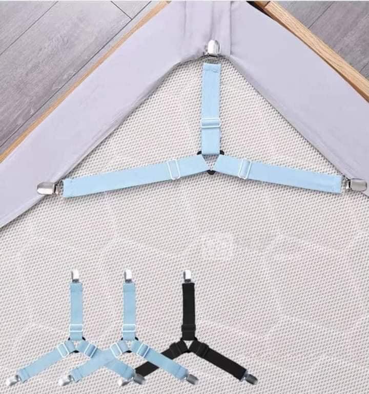 Bộ 4 kẹp 4 góc giường, kẹp ga giường chống xê dịch ga đệm-SET 4 kẹp cố định ga giường chống xê dịch- SET 4 Kẹp Chống Xê Dịch Drap Trải Giường,Kẹp Cố Định Chăn Ga Giường,Dây Chằng Góc Nệm,Phụ Kiện Giường Ngủ