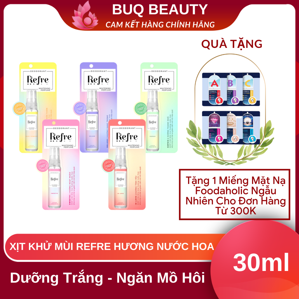 Xịt khử mùi Refre hương nước hoa dưỡng trắng vùng nách 30ml