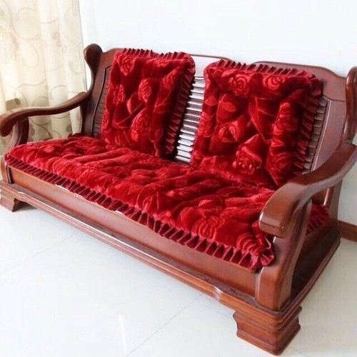 Bộ thảm đệm ghế nhung hoa hồng 3d cao cấp 170 cm x 50 cm l kèm 2 thảm vuông 50cm x 50cm
