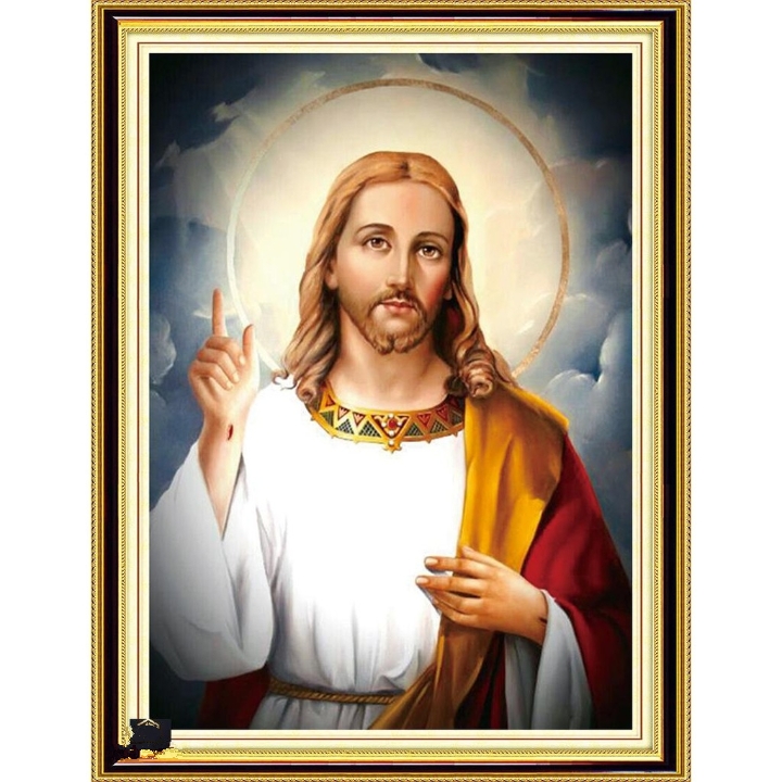 Tranh đính đá Đức thánh chúa Jesu 53x71cm