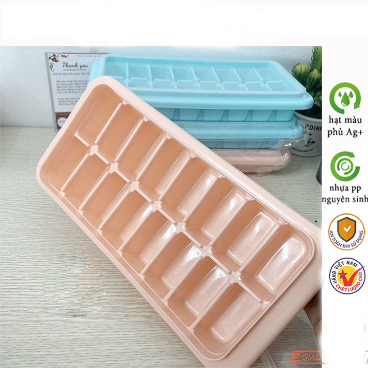 Vỉ đá nắp 16 viên việt nhật plastic 6934 - vỉ đựng đá tủ lạnh - khay đựng đá