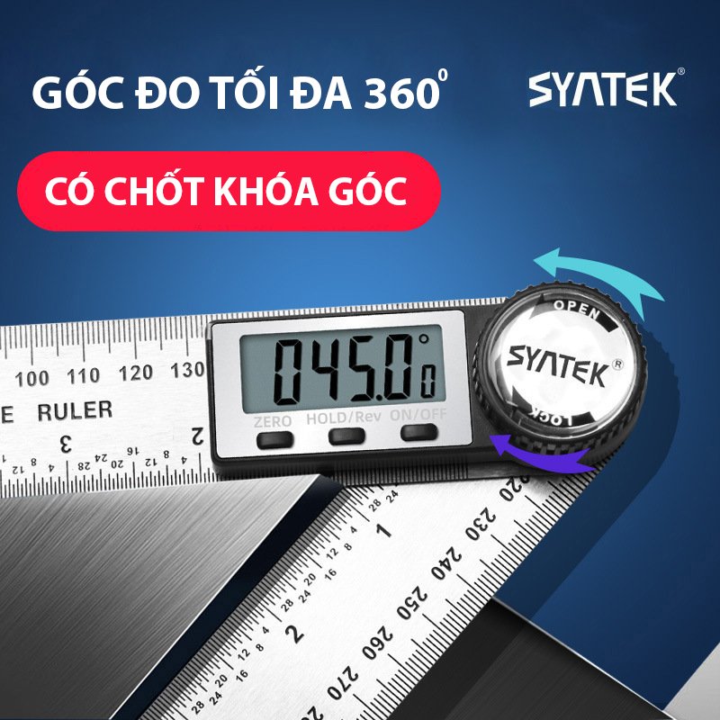 Thước đo góc điện tử Syntek 200mm đo 360 độ