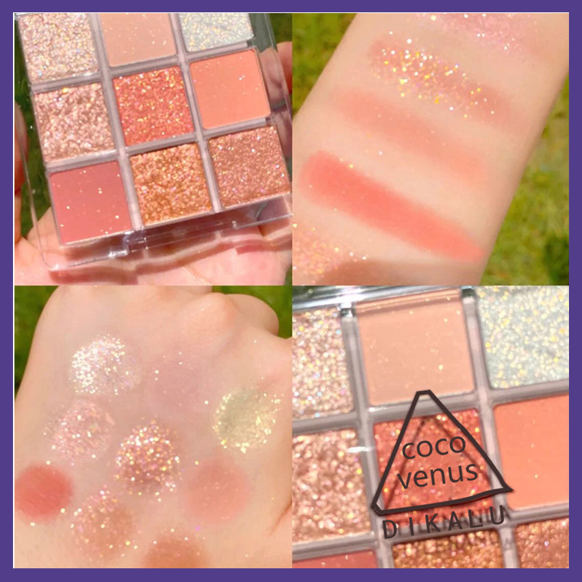 [HCM]Bảng Mắt 9 Ô Dikalu Coco Venus Nội Địa Trung Tông Màu Nâu Cam Vàng Nhũ Cực Hót Claura Beauty