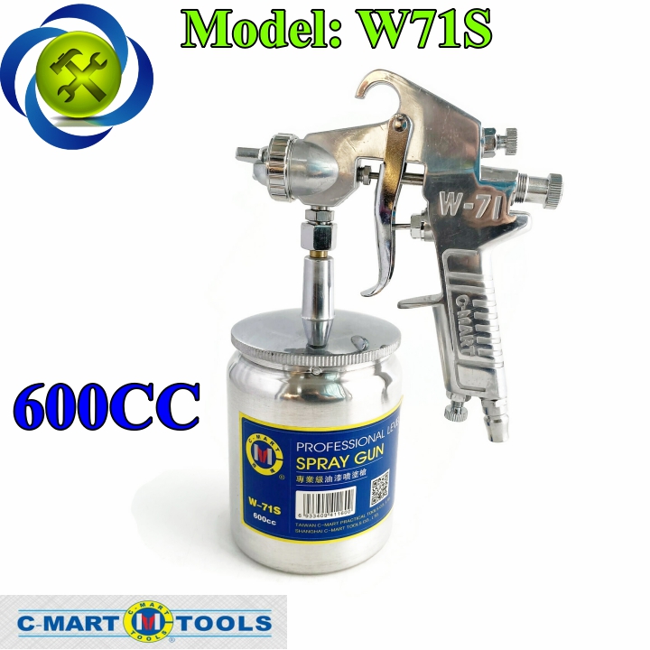 Súng phun sơn c-mart w-71s bình dưới dung tích 600cc