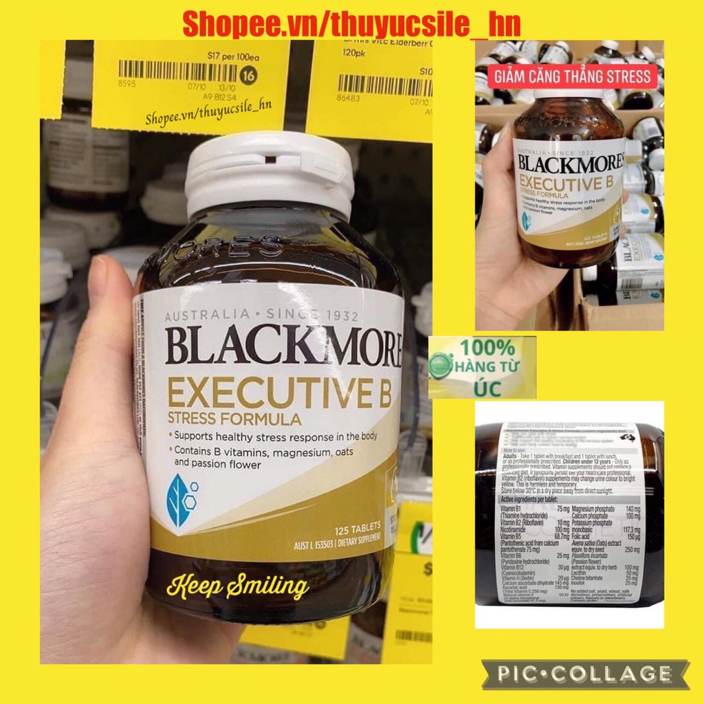 Viên uống Blackmores Executive B Stress Formula, Úc giảm stress, an thần cho người trên 18 tuổi