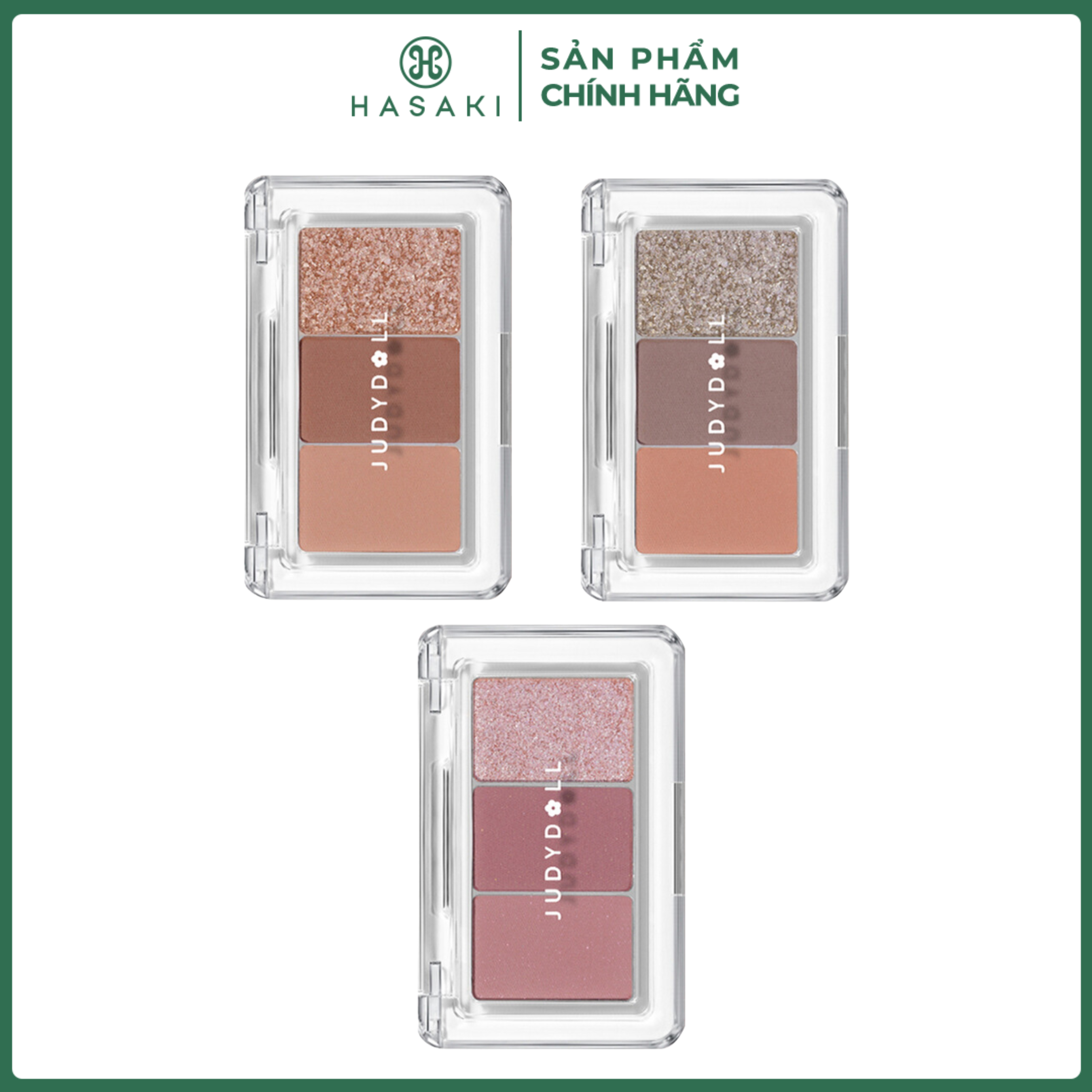 Bảng Phấn Mắt 3 Màu Judydoll Eyeshadow Palette 2.5g Hasaki Sản Phẩm Chính Hãng