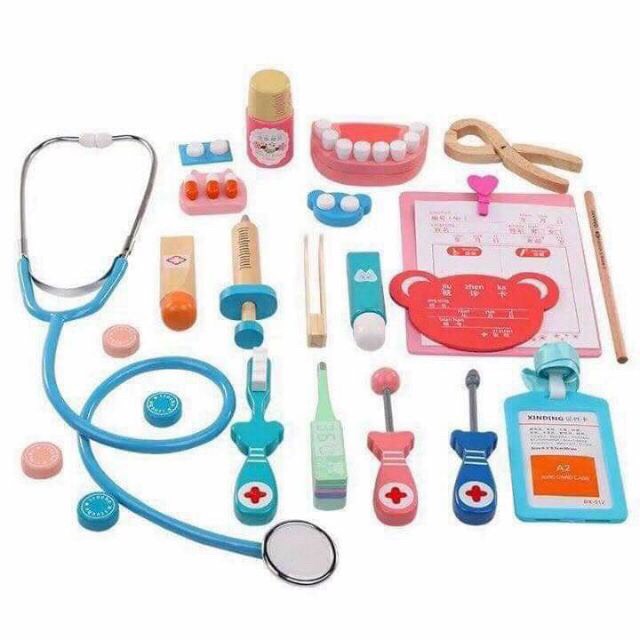 Đồ chơi bé nhận vai bác sĩ nha khoa - đồ chơi gỗ bác sĩ nha khoa