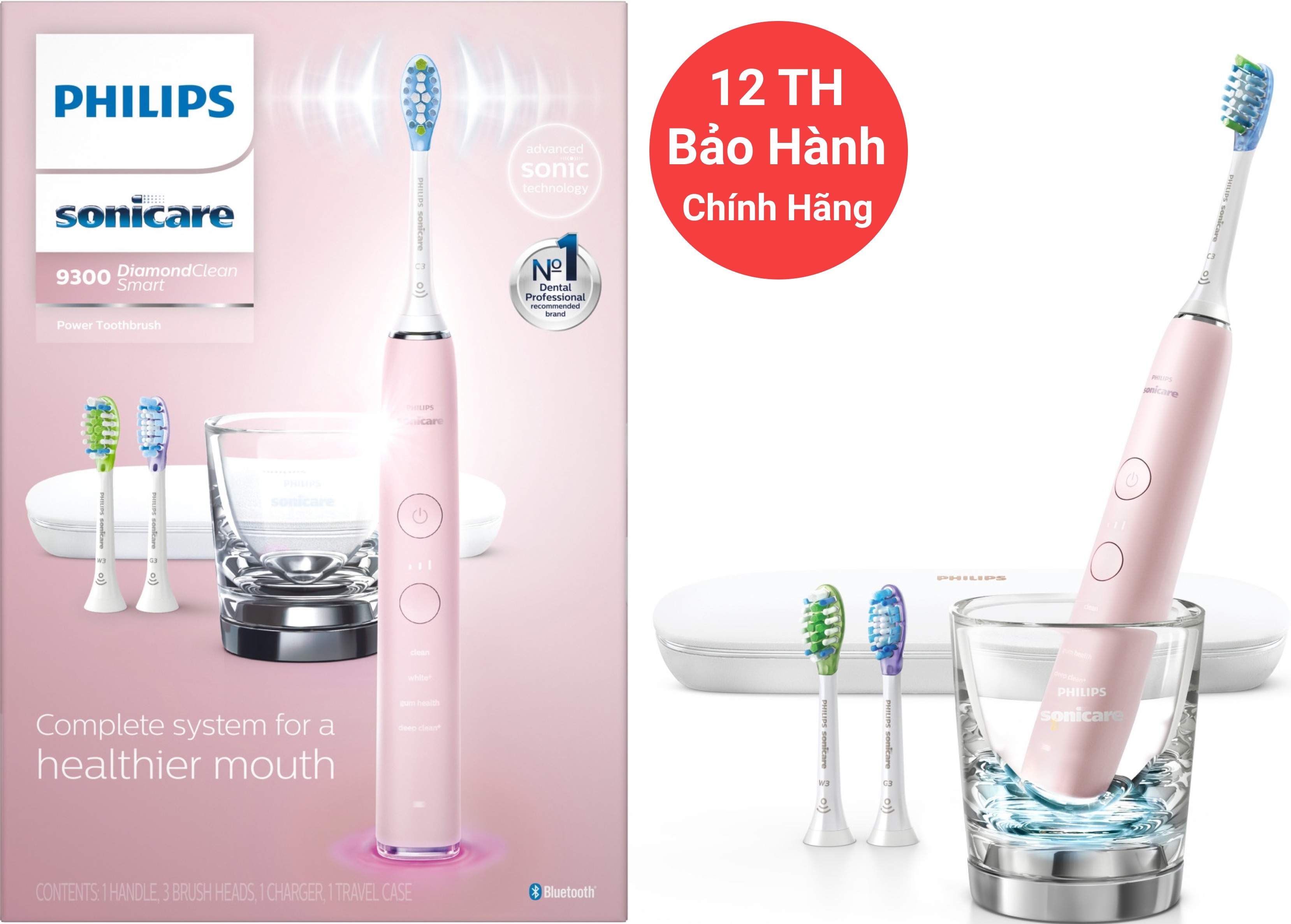 Bàn chải điện philips sonicare 9300 - pink